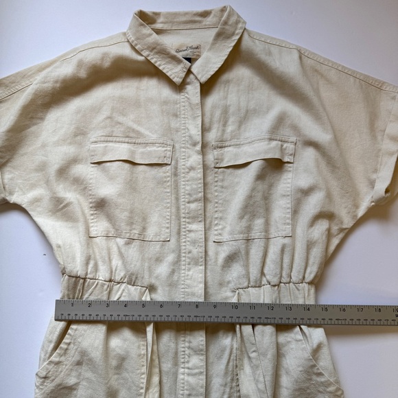 Universal Thread Short Sleeve Linen Blend Boilersuit Jumpsuit Ecru Cream Sz 6 - Picture 9 of 16